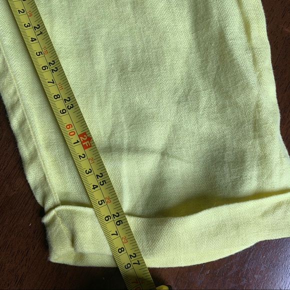 J.Crew Yellow Drapey Drawstring Linen Size Pants 00 - Picture 6 of 10